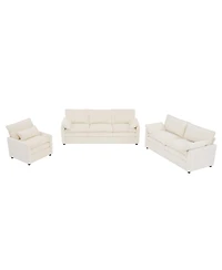 Streamdale Furniture Modern Plush Upholstered Sofa with Double-Layer Cushions and Side Pockets