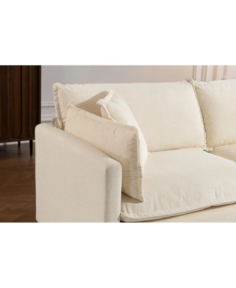 Streamdale Furniture Modern 77.95" 2-Seater Upholstered Sectional Sofa with Waist Pillows