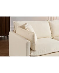 Streamdale Furniture Modern 77.95" 2-Seater Upholstered Sectional Sofa with Waist Pillows
