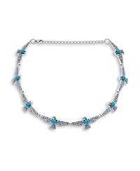 Bling Jewelry Southwestern Eagle Bird Necklace Choker with Turquoise Accents Adjustable Fashion Statement Jewelry