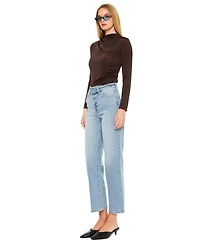 KanCan Women's Bethany High Rise 90's Straight Jeans