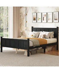 Streamdale Furniture Minimalist Modern Platform Bed with Headboard and Footboard