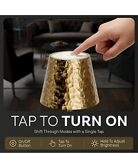 Bell + Howell Hammered Design Rechargeable Touch Control Led Table Lamp Cordless Portable Dimmable Light