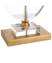 Vienna Full Spectrum Modern Table Lamp 28" Tall Clear Crystal Glass Metal Drum Shade for Bedroom Living Room Bedside House