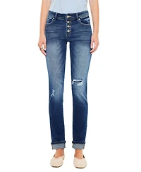 KanCan Women's Eternity Mid Rise Skinny Straight Jeans
