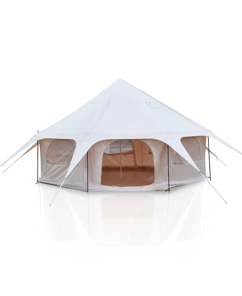 Streamdale Furniture 14.8feet x 9.2feet Spacious 600D Oxford All-Season Bell Tent with Roll-Up Walls