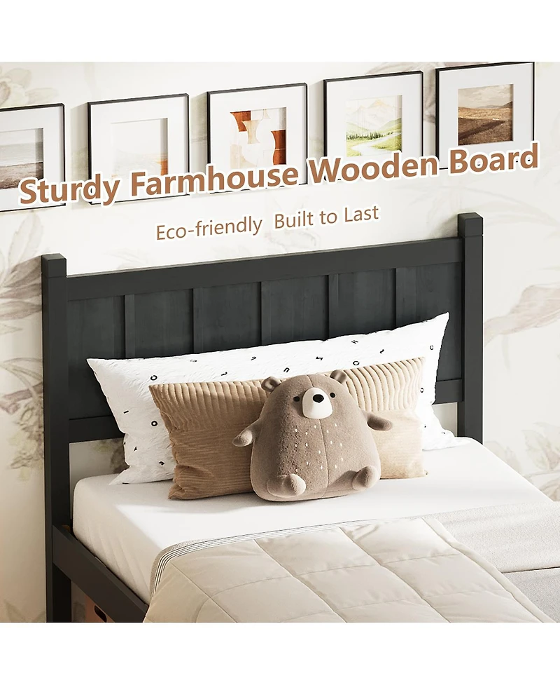 Streamdale Furniture Flat Panel Platform Bed with Headboard and Footboard