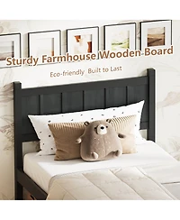 Streamdale Furniture Flat Panel Platform Bed with Headboard and Footboard