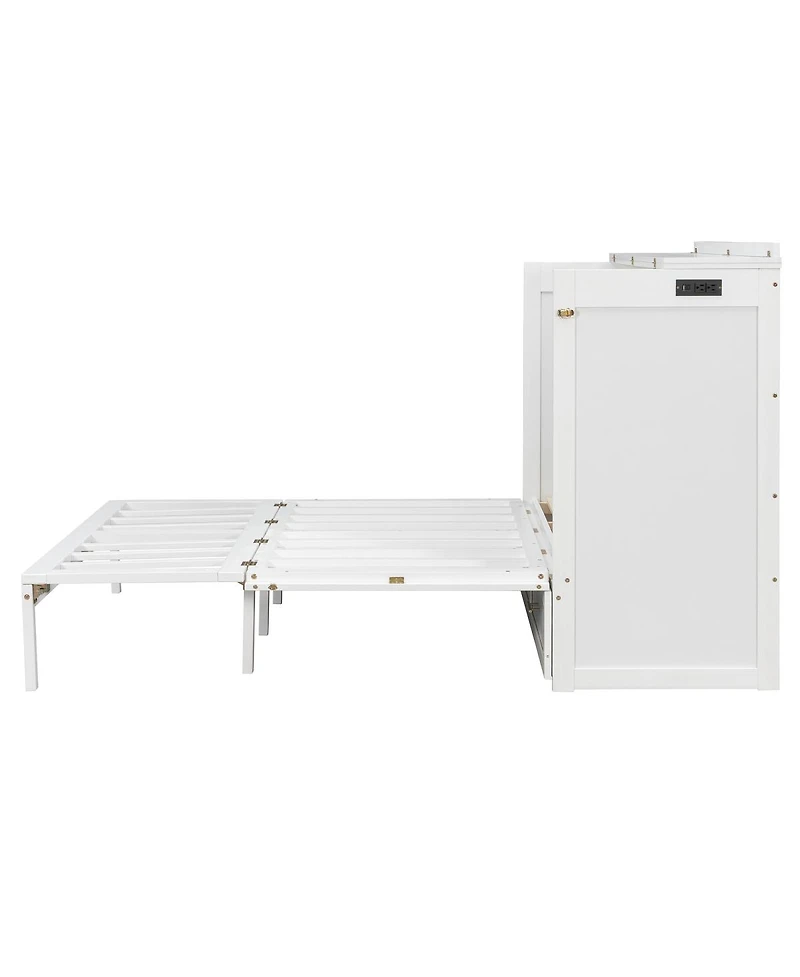 Streamdale Furniture Murphy Bed with Drawer, Sockets and Usb Ports