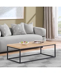 Streamdale Furniture 47-Inch Industrial Coffee Table, Wood and Metal