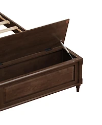 Streamdale Furniture Sleigh Bed Frame with Tall Headboard and 64" Storage Bench