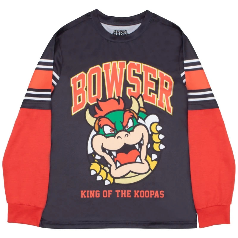 Super Mario Boys Bowser 2 Piece Long Sleeve T-Shirt and Jogger Pants Set