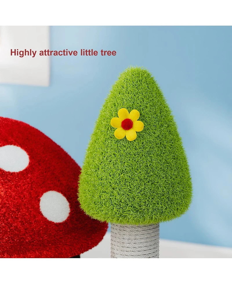 Streamdale Furniture 30.7" Mushroom-Themed Cat Tree with Sisal Scratching Posts