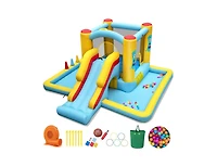 Slickblue Inflatable Bouncy Castle 7-in-1 with Slide and Tunnel