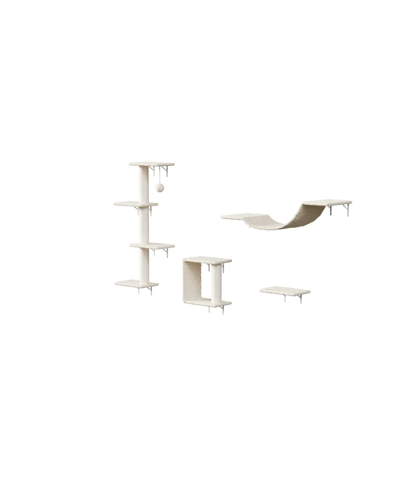 Streamdale Furniture Modern Wall-Mounted Cat Furniture - 4 pieces