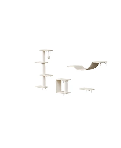 Streamdale Furniture Modern Wall-Mounted Cat Furniture - 4 pieces