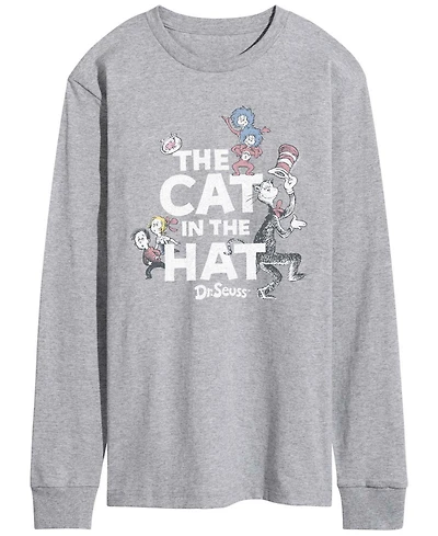 Airwaves Men's Dr. Seuss Cat Hat & Things Vintage Faded Long-Sleeve Graphic T-Shirt