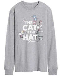 Airwaves Men's Dr. Seuss Cat Hat & Things Vintage Faded Long-Sleeve Graphic T-Shirt