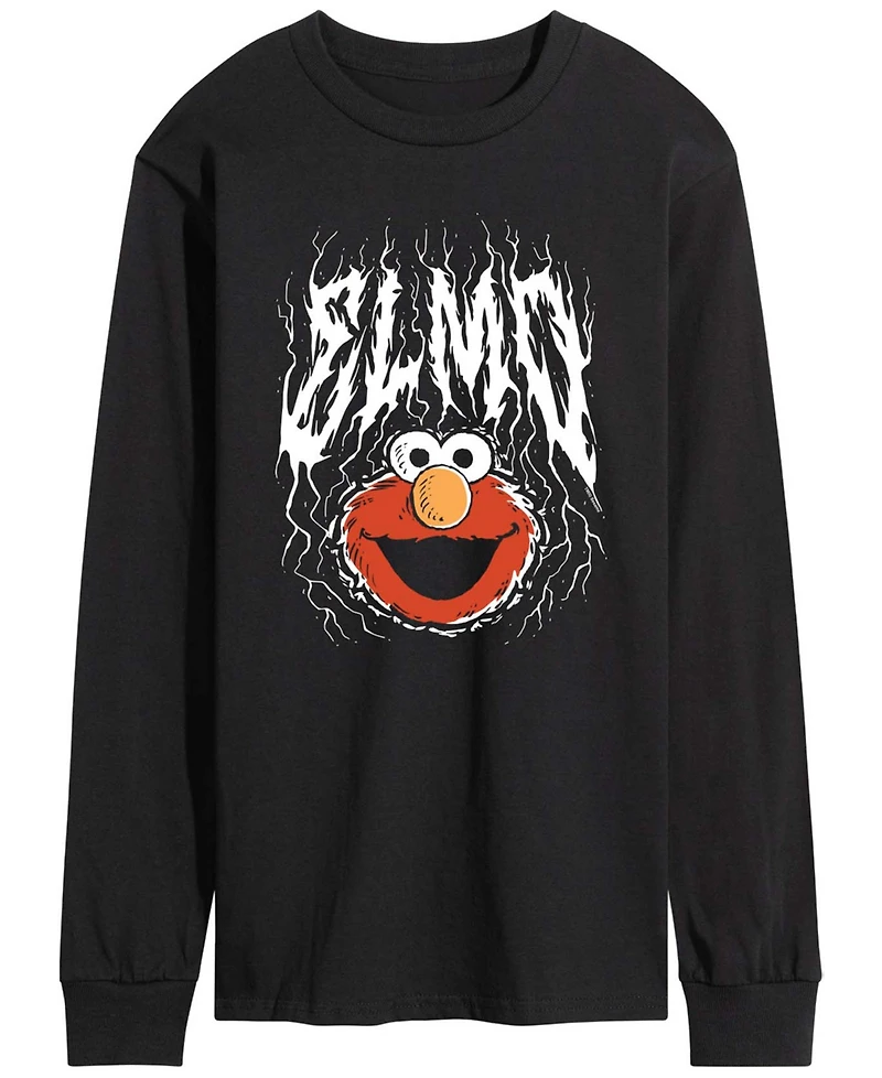 Airwaves Men's Sesame Street Metal Elmo Long-Sleeve Graphic T-Shirt