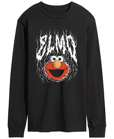 Airwaves Men's Sesame Street Metal Elmo Long-Sleeve Graphic T-Shirt