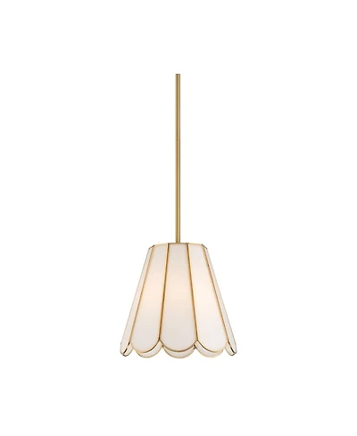 Possini Euro Design Eldridge 12 1/4 Inch Wide Brass and Seashell Mini Pendant Light