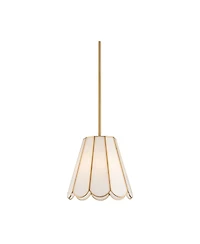 Possini Euro Design Eldridge 12 1/4 Inch Wide Brass and Seashell Mini Pendant Light