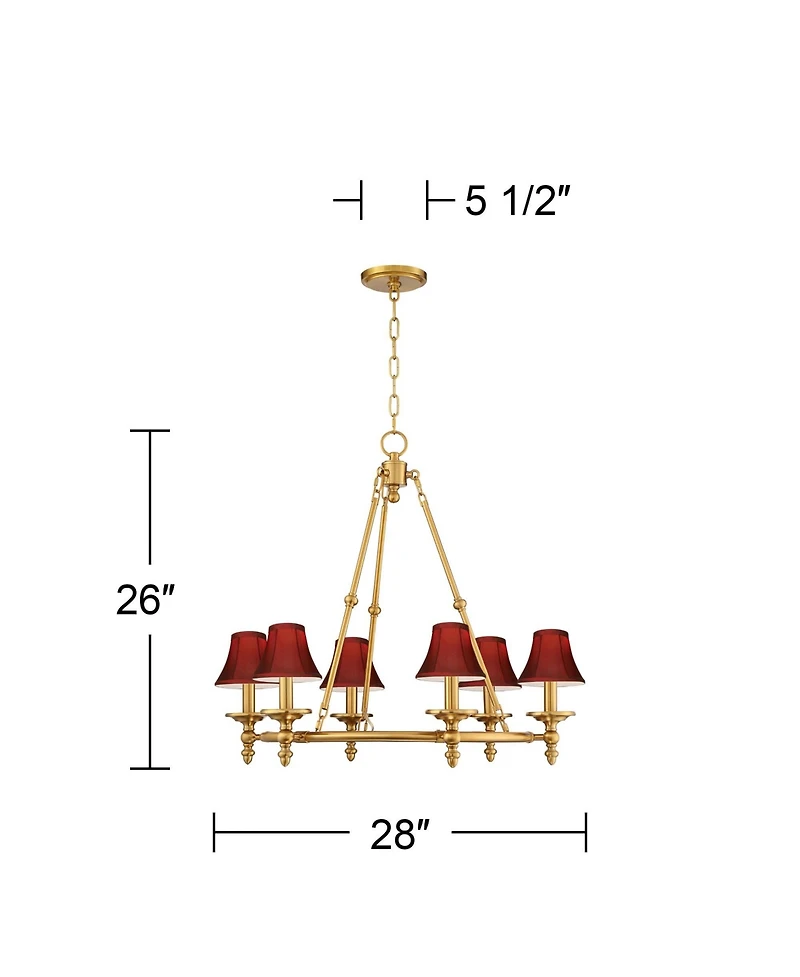 Stiffel Hartley 28 Inch Wide 6-Light Chandelier with Shades