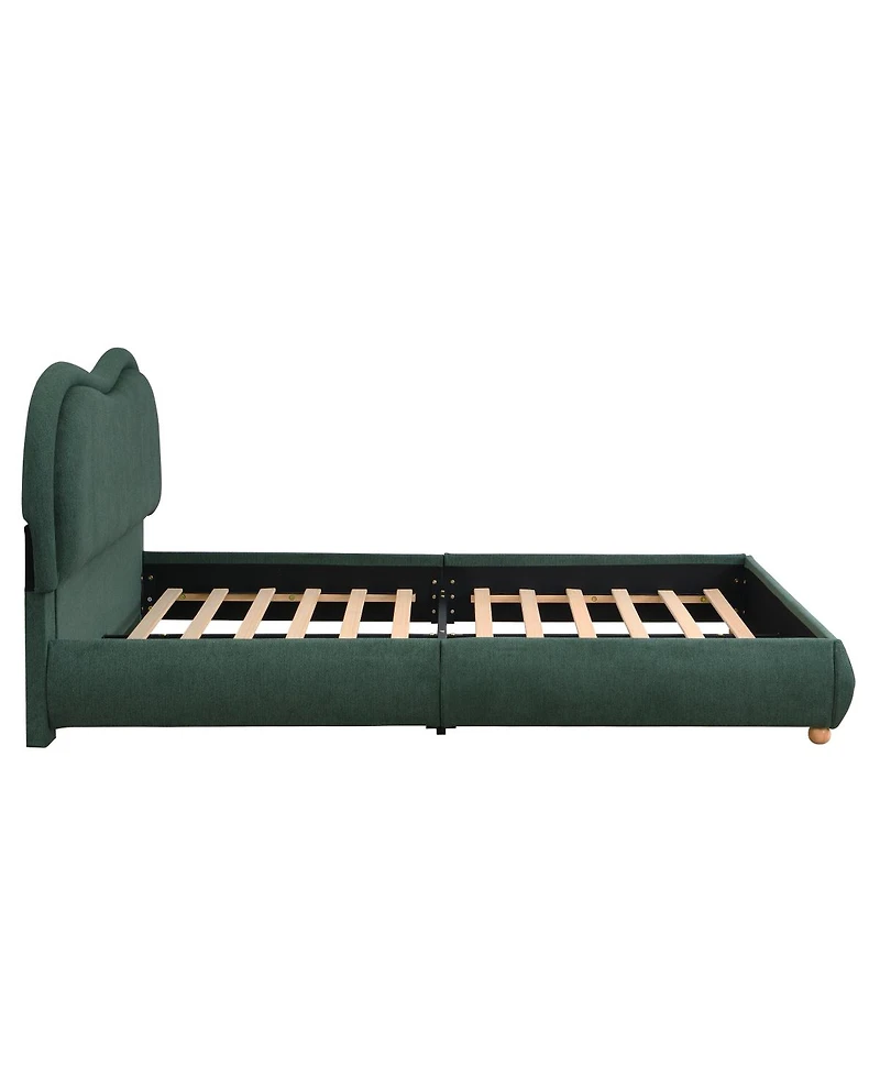 Streamdale Furniture Upholstered Platform Bed with Curved Headboard