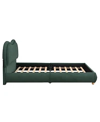 Streamdale Furniture Upholstered Platform Bed with Curved Headboard