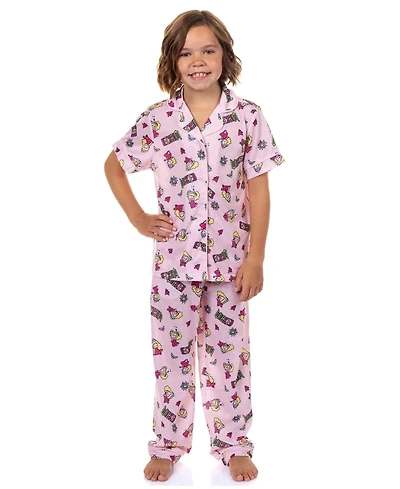 Wicked Big Girls Pajamas Glinda Chibi Crown Butterfly 2Pieces Coat Front Pajama Pant Set