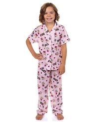 Wicked Big Girls Pajamas Glinda Chibi Crown Butterfly 2Pieces Coat Front Pajama Pant Set
