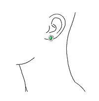 Bling Jewelry Art Deco Style Cocktail Cubic Zirconia Cz Baguette Halo Emerald Green Cut Statement Stud Earrings