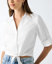 Guess Women's Reeya 3/4-Sleeve Poplin Top