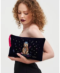 Fable England Women's Party Bear Embroidered Pouch