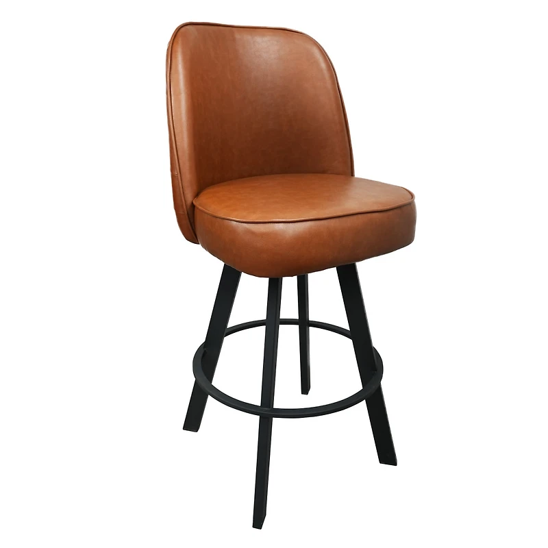Streamdale Furniture Set of 2 Commercial Grade Swivel Bar Stools with Upholstered Tufted Seats