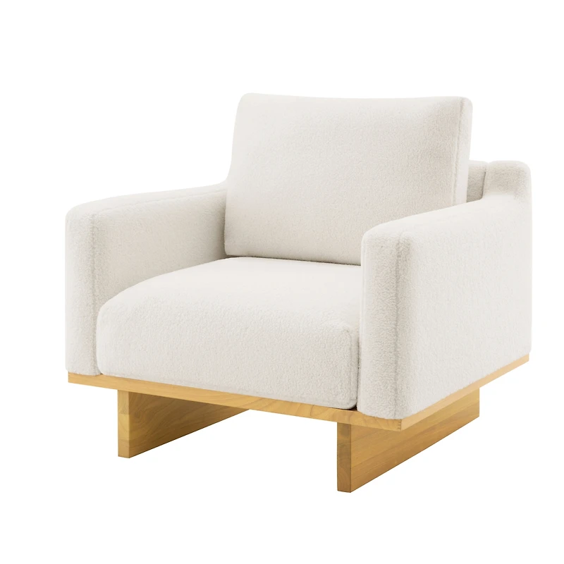 Streamdale Furniture Modern Minimalist Accent Chair with Solid Wood Frame and Soft Cushions