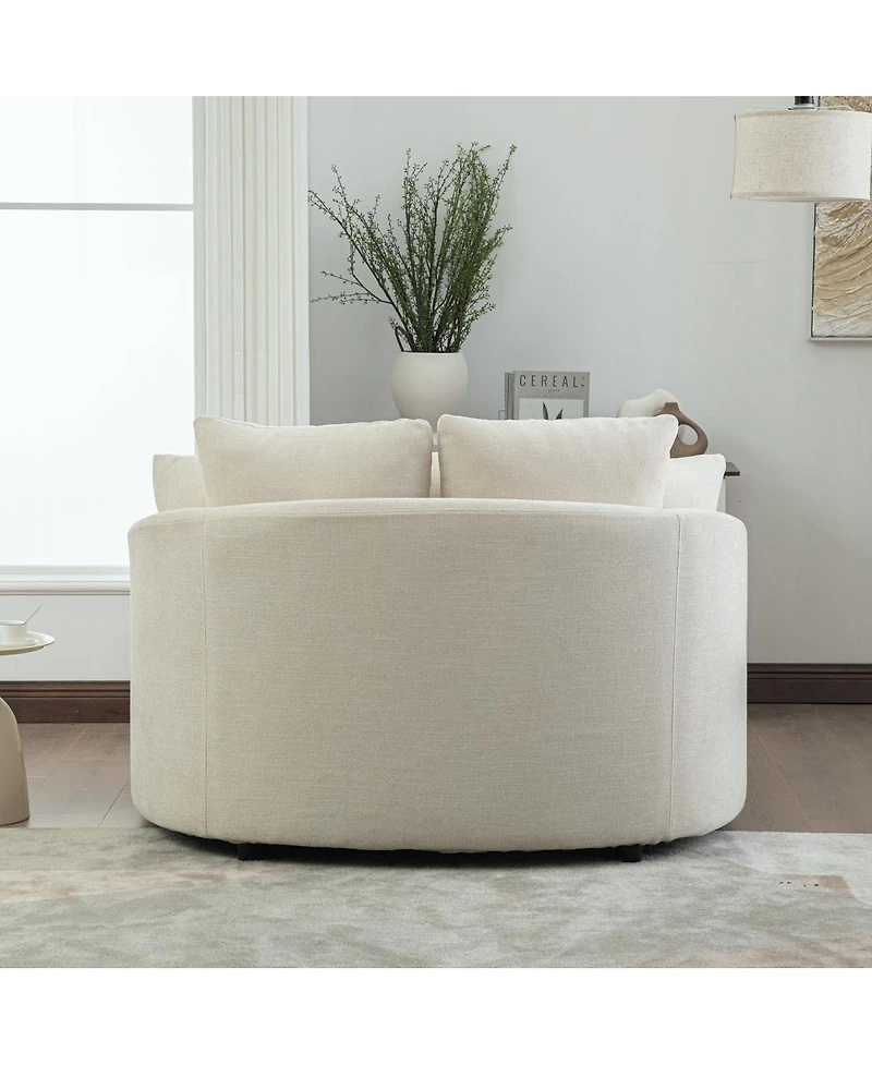Streamdale Furniture 56.3'' Wide Upholstered Round Cuddle Chaise with Pillows