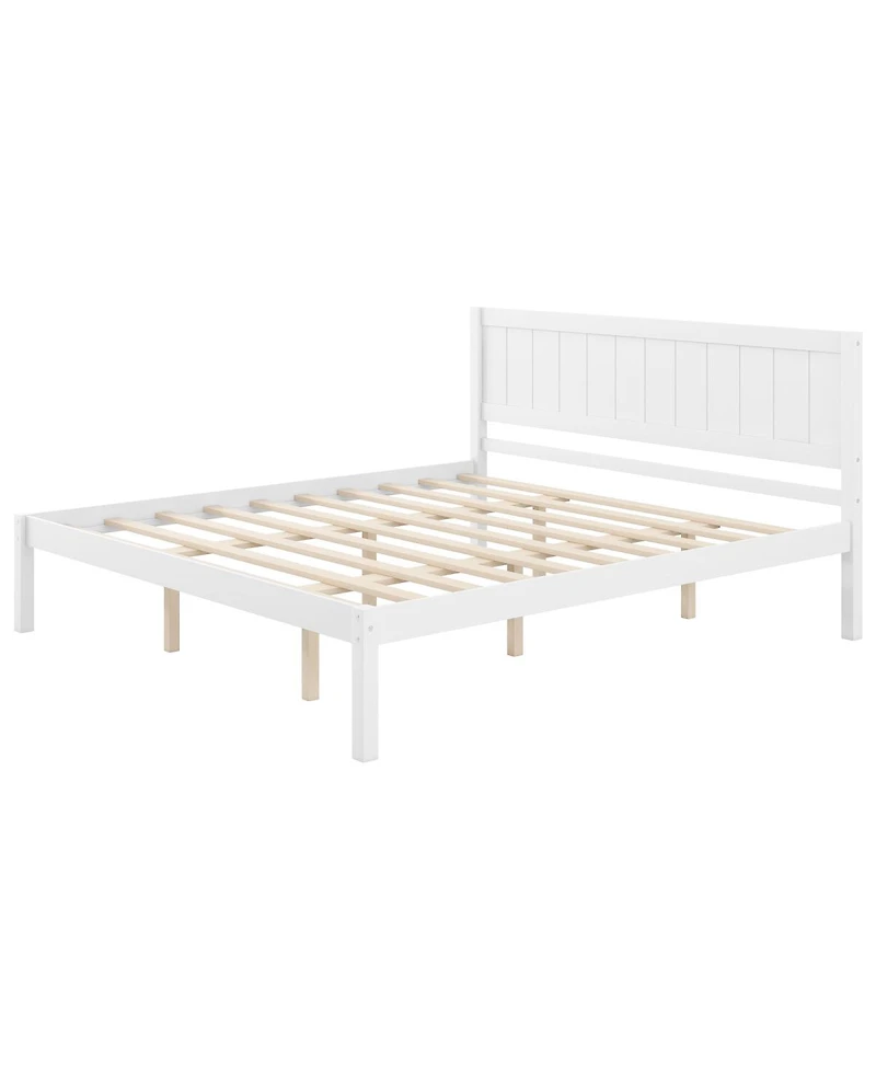 Streamdale Furniture Bed Frame with Headboard, Wood Slats