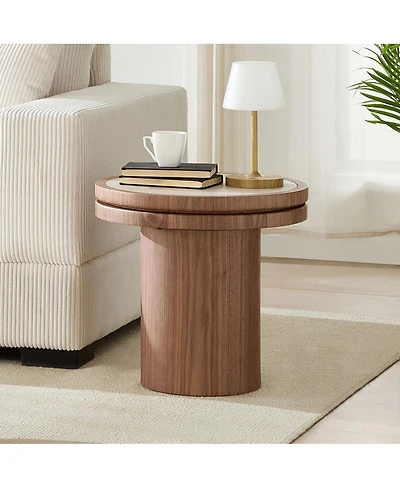Streamdale Furniture 19.49" Round Sintered Stone Side Table