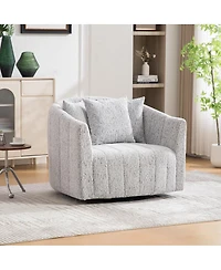 Streamdale Furniture Oversized degree(s) Swivel Barrel Chair with Pillows