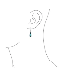 Bling Jewelry Iridescent Rainbow Abalone Shell Long Teardrop Dangle Earrings .925 Sterling Silver Lever Back