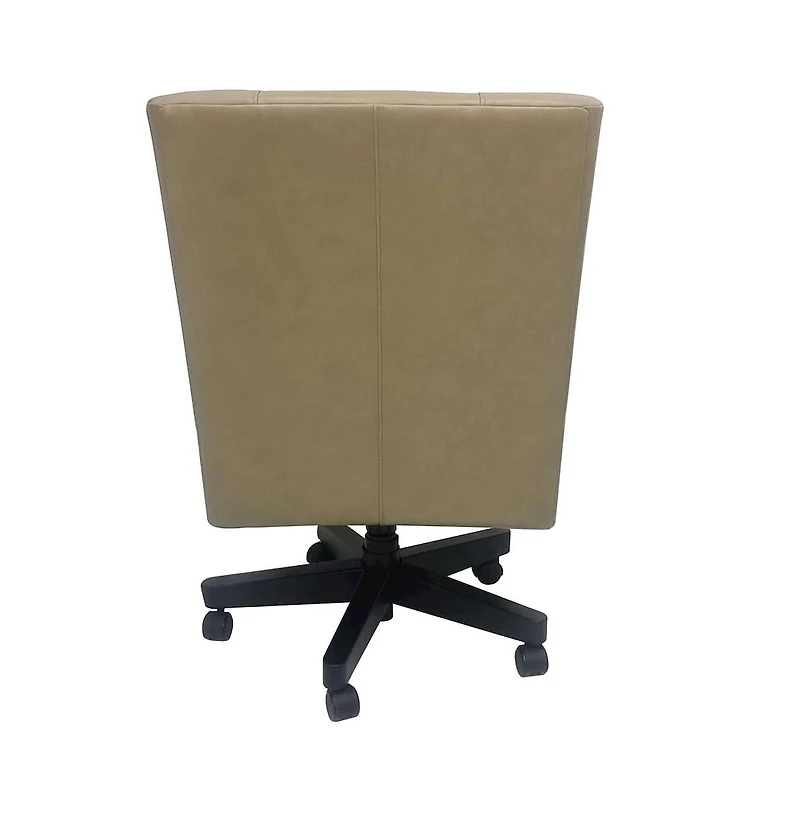 Parker Living Pillowtop Armless Office Chair with Walnut Wood Base - Adjustable Height, Swivel Rolling Desk Chair