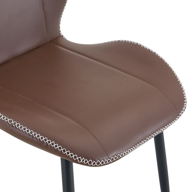 Streamdale FurnitureLuxury Pu Leather Dining Chairs with Metal Legs