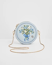Fable England Women's Floral Posy Embroidered Circle Bag