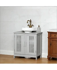 Sillysis 23.5 Inch Bathroom Sink Cabinet with Adjustable Shelf, Water-Resistant Under Storage for Small Spaces