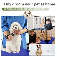Streamdale Furniture 47 Inch X Lift Foldable Dog Grooming Table with Adjustable Arms and Organizer