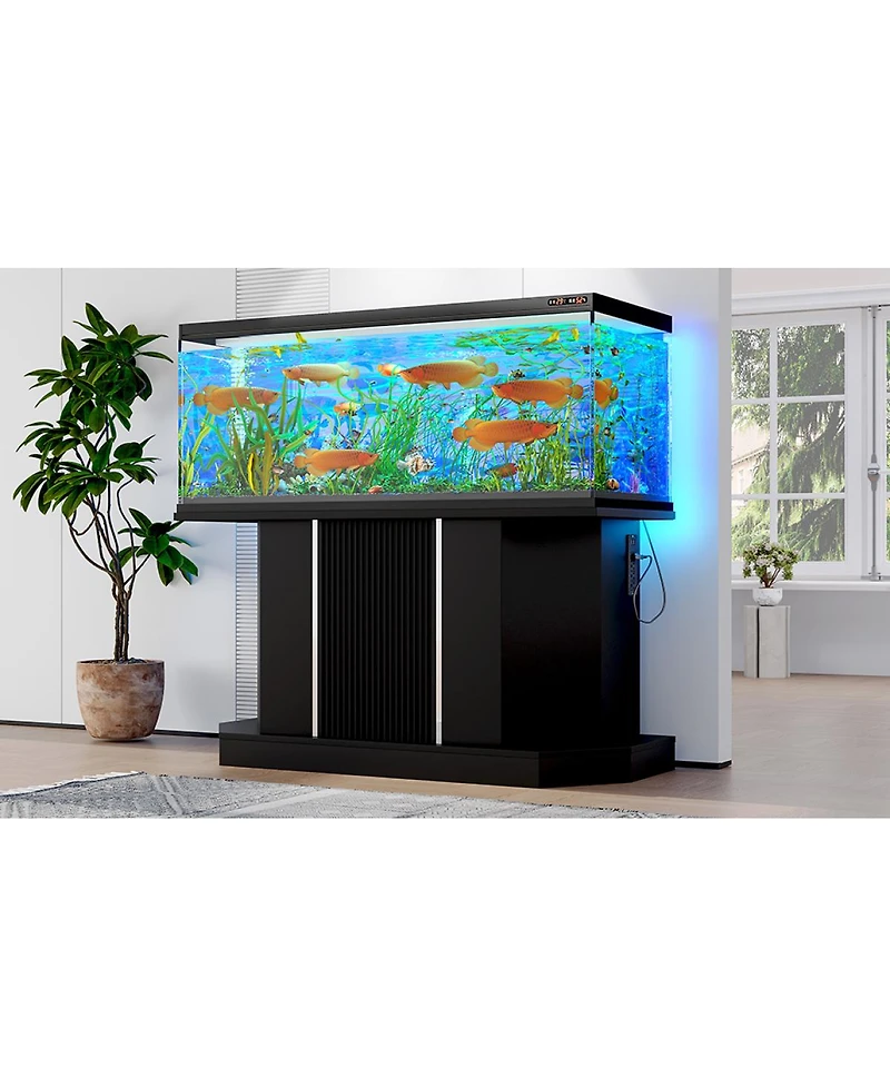 Streamdale Furniture 55-75 Gallon Aquarium Stand with Power Outlet and Storage, 880LBS Capacity