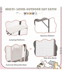 Streamdale Furniture Outdoor Catio Enclosure with Platforms for 1-3 Cats