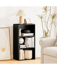 Gymax 3-Tier Cube Bookcase Modern Open Bookshelf with Adjustable Shelves