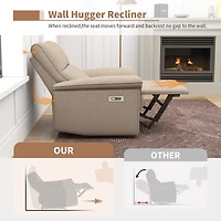 Streamdale Furniture Electric Wall Hugger Power Recliner with Usb Port